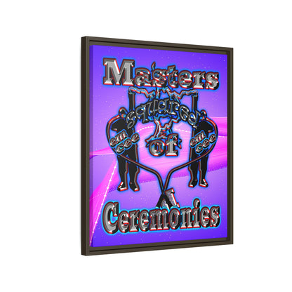 em cee squared - framed canvas art (purple-pink wave)