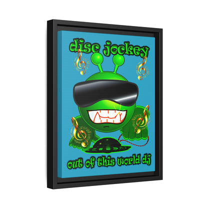disc jockey - framed canvas art (turquoise)