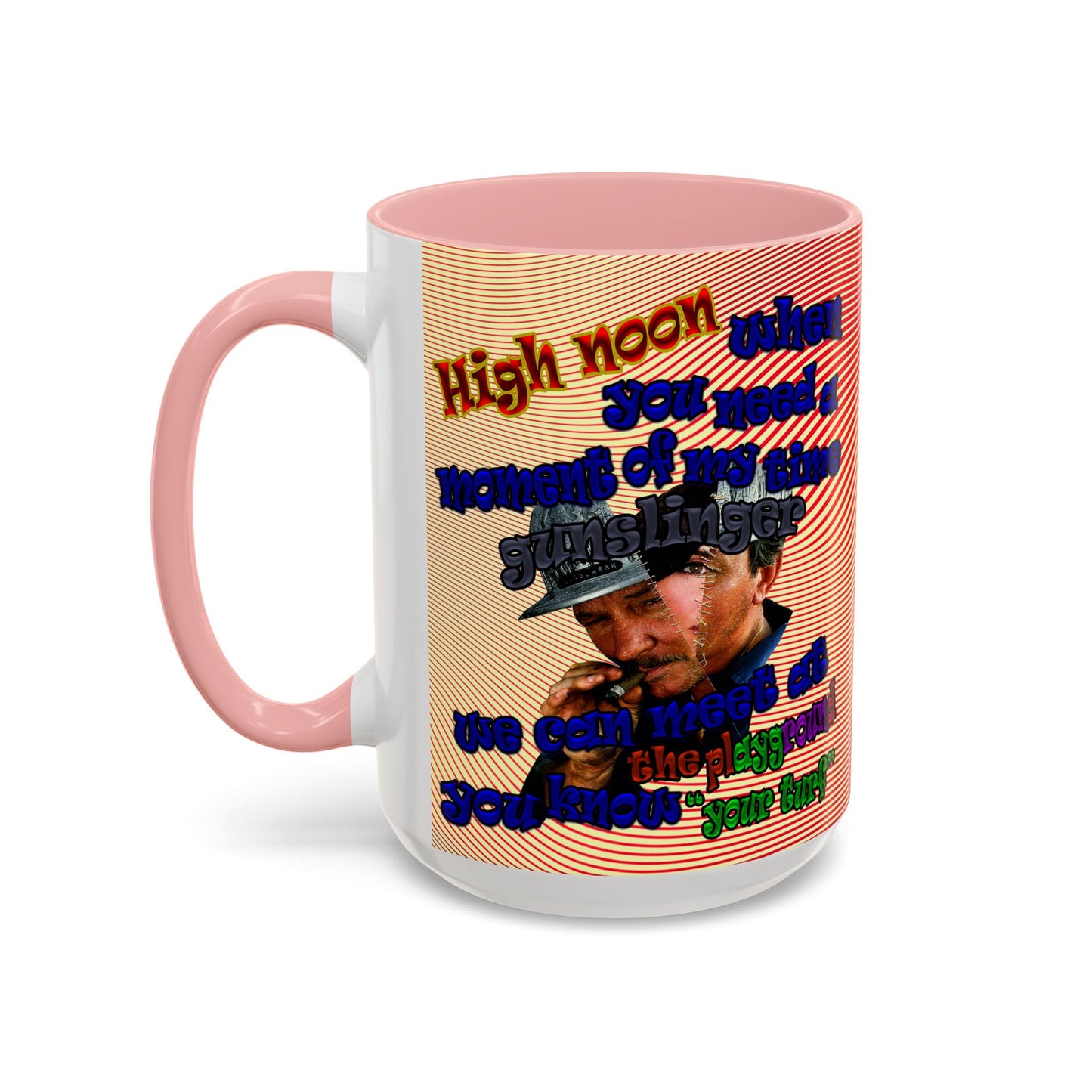 high noon - Accent Mug (yellow-orange wave)