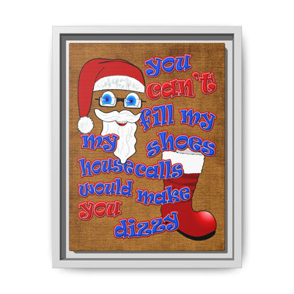 santa's shoes - framed canvas art (brown papyrus)