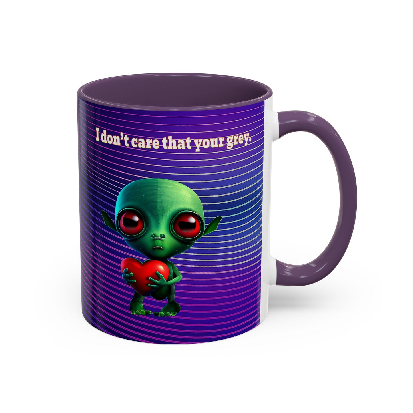 I don't care that your grey - Accent Mug (purple wave)
