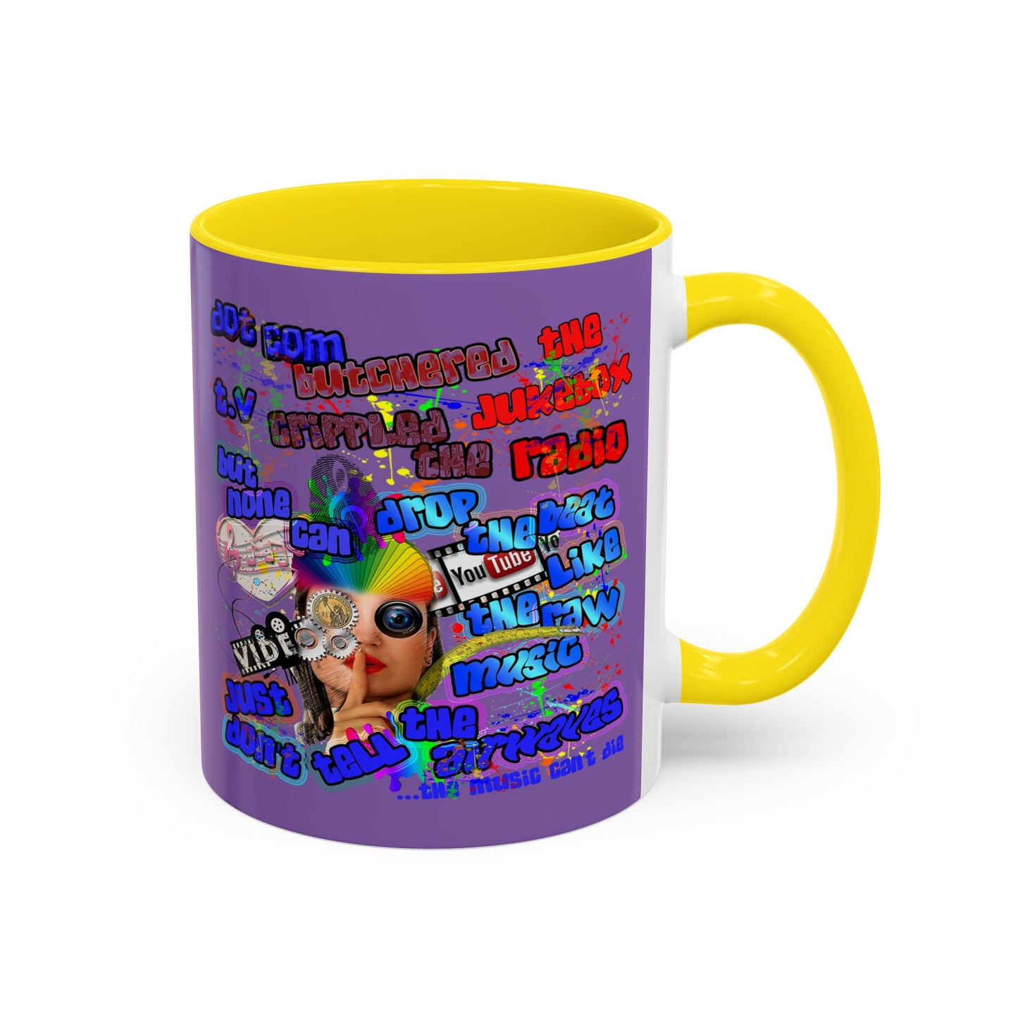 drop the beat - Accent Mug (light purple)