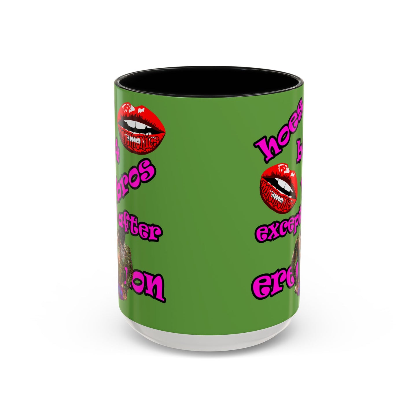 hoes b4 bros - Accent Mug (green)