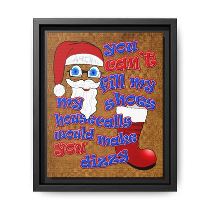 santa's shoes - framed canvas art (brown papyrus)