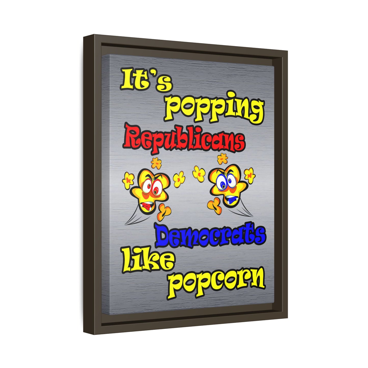 popping like popcorn - framed canvas art (brushed nickel)