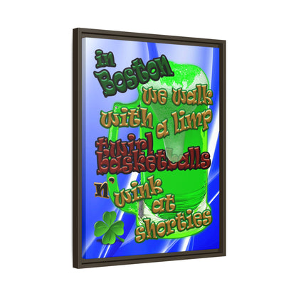 celtics logo - framed canvas art (blue-white wave)