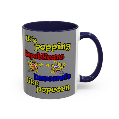 popping like popcorn - Accent Mug (grey)
