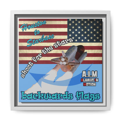 shoot for the stars - framed canvas art (light blue)