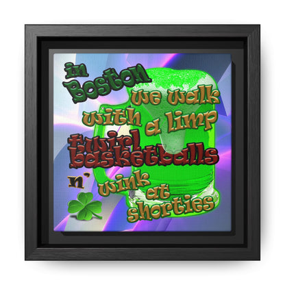 celtics logo - framed canvas art (grey-pink wave)