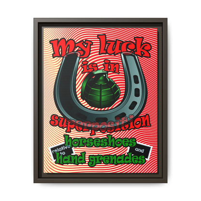 my luck - framed canvas art (yellow-orange wave)