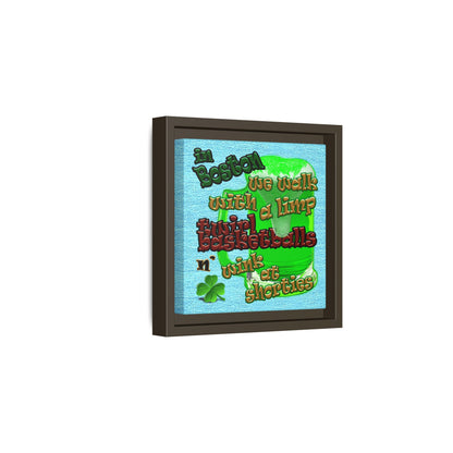 celtics logo - framed canvas art (faded blue)