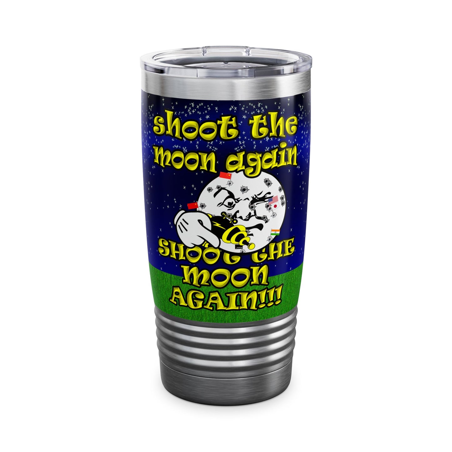 shoot the moon again - Ringneck Tumbler, 20oz ('snoops' background)