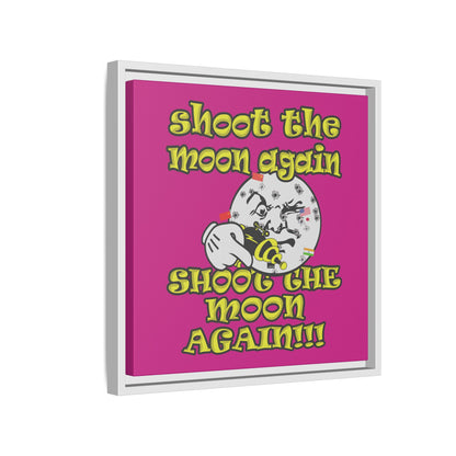shoot the moon again - framed canvas art (pink)