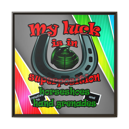 my luck - framed canvas art (rainbow split)