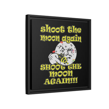 shoot the moon again - framed canvas art (black)