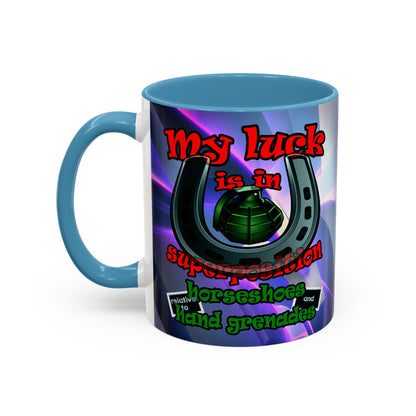 my luck - Accent Mug (grey-pink wave)