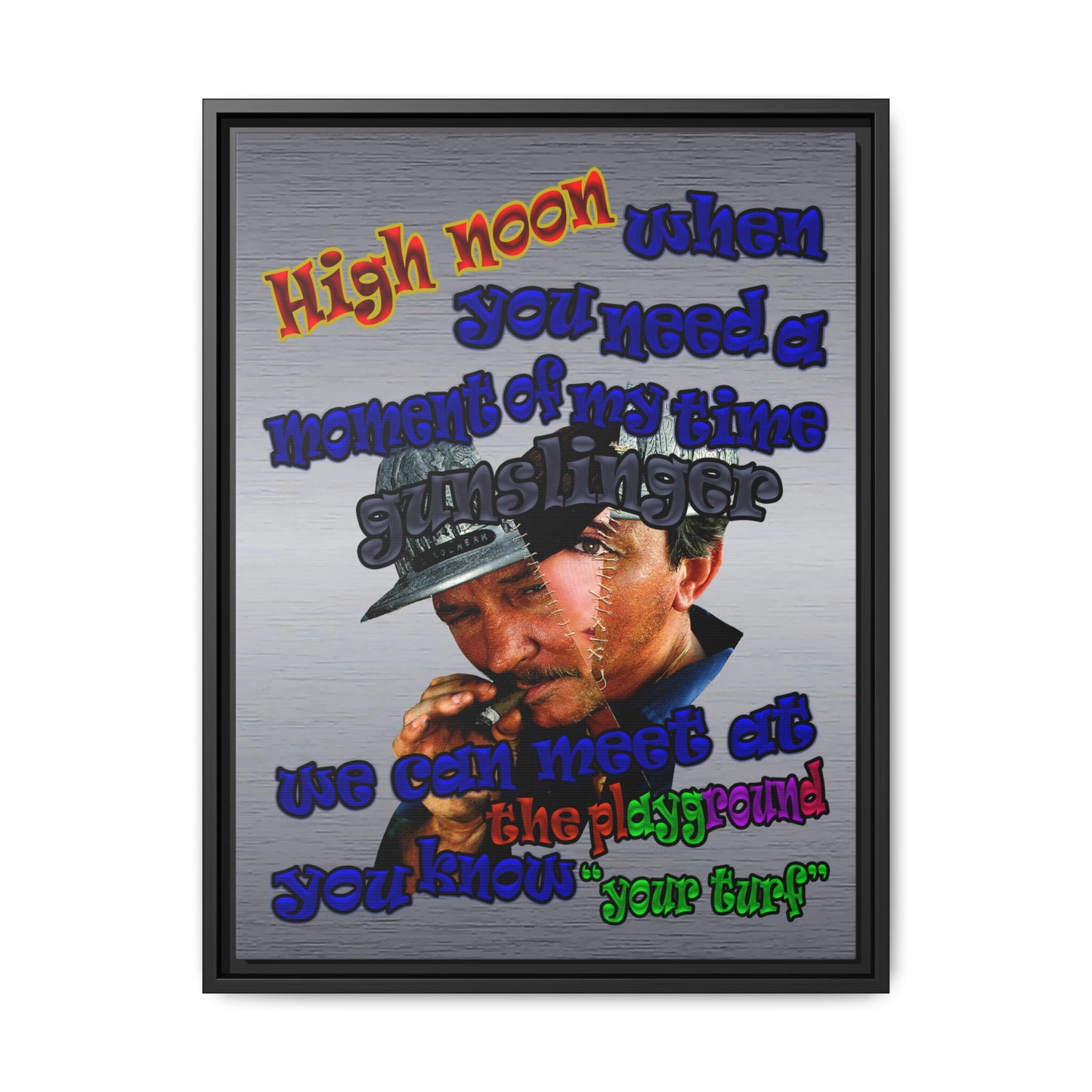 high noon - framed canvas art (brushed nickel)