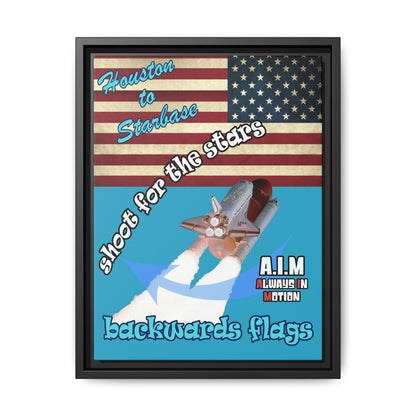 shoot for the stars - framed canvas art (turquoise)