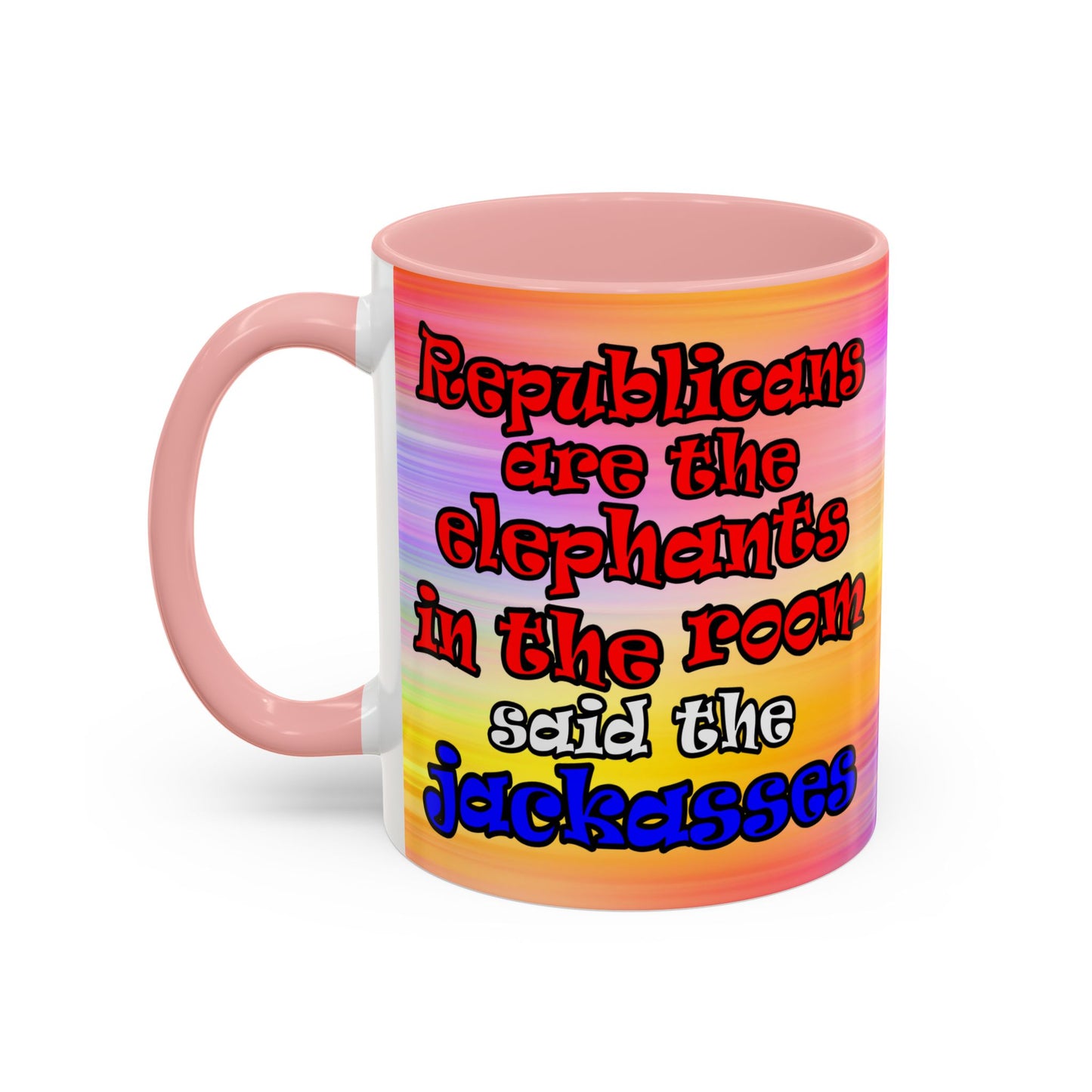 donkeys and elephants - Accent Mug (color blur)