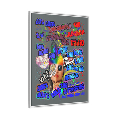 drop the beat - framed canvas art (dark grey)