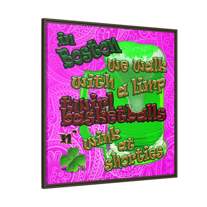 celtics logo - framed canvas art (pink swirl)