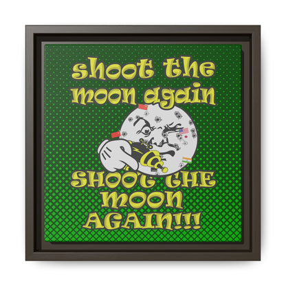 shoot the moon again - framed canvas art (logo green)
