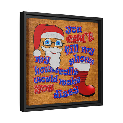 santa's shoes - framed canvas art (brown papyrus)