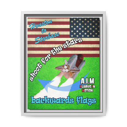 shoot for the stars - framed canvas art (green turf)