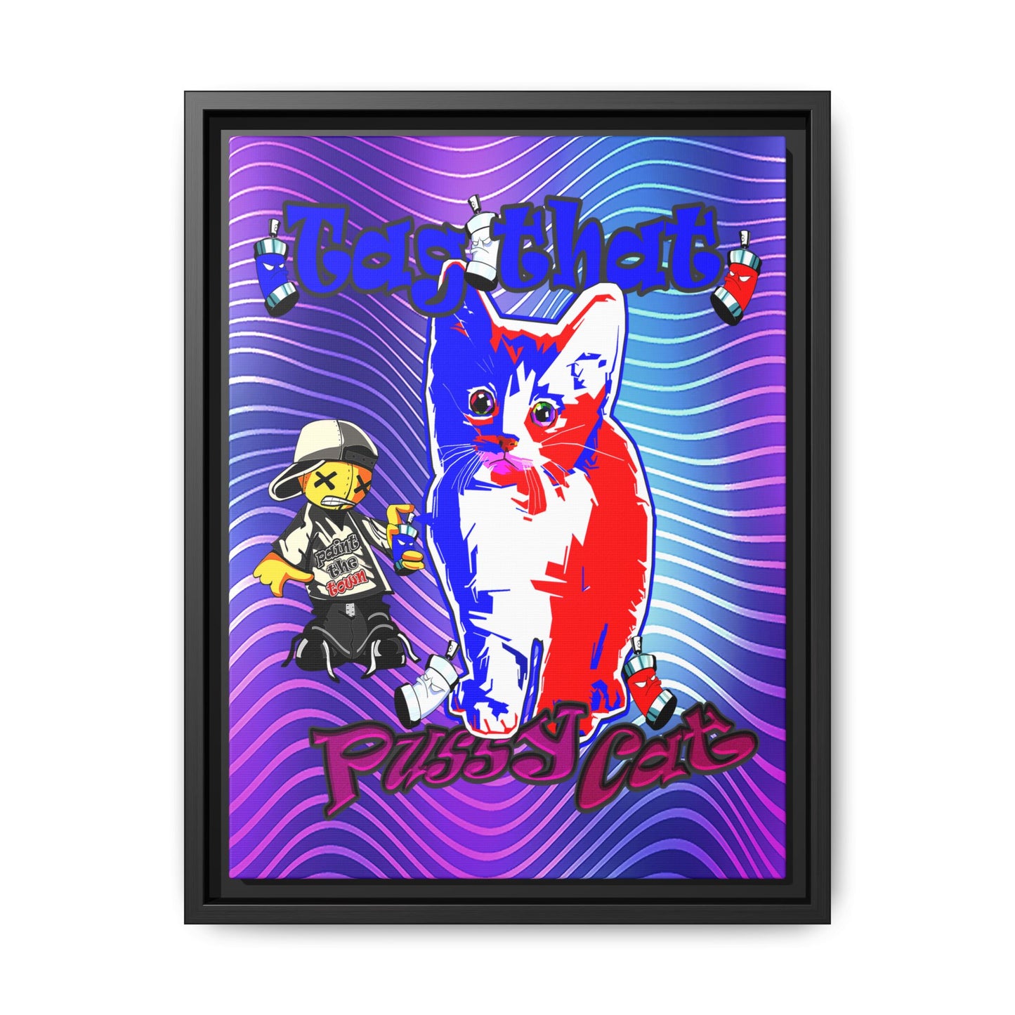 tag that - framed canvas art (purple wave)