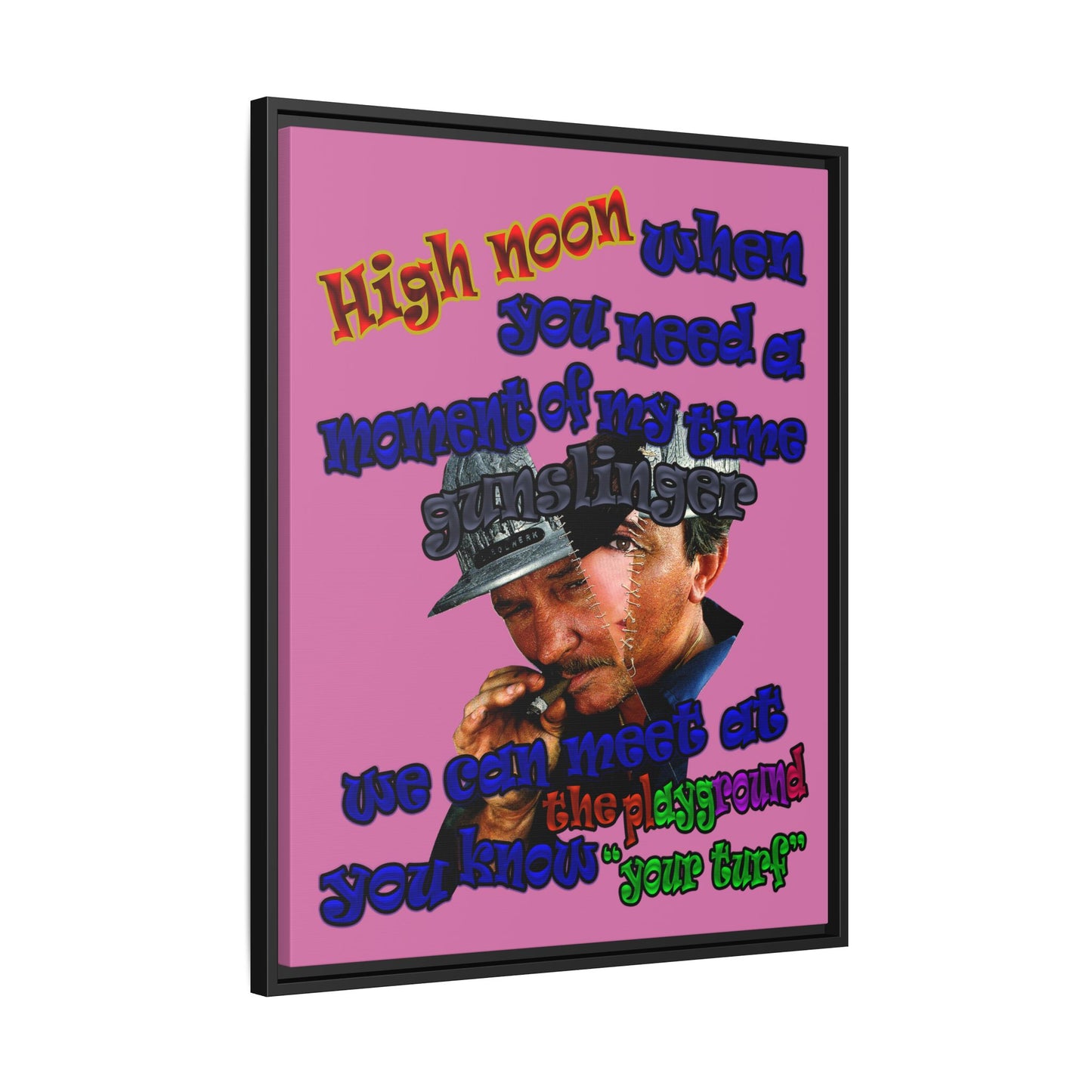 high noon - framed canvas art (light pink)