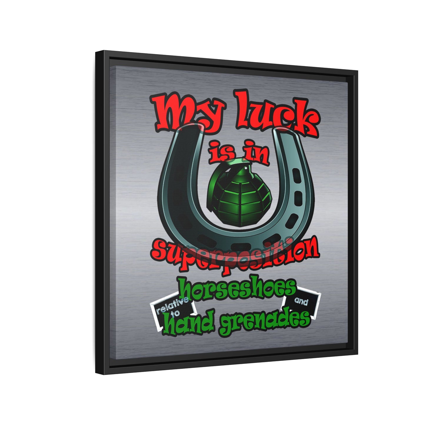 my luck - framed canvas art (brushed nickel)
