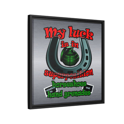 my luck - framed canvas art (brushed nickel)