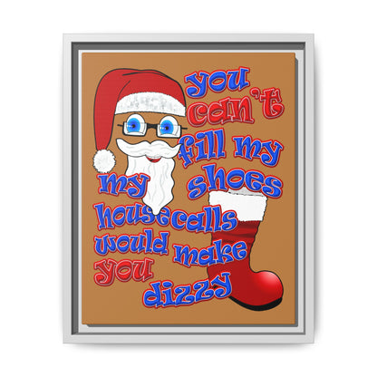 santa's shoes - framed canvas art (light brown)