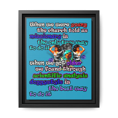 doggystyle - framed canvas art (turquoise)