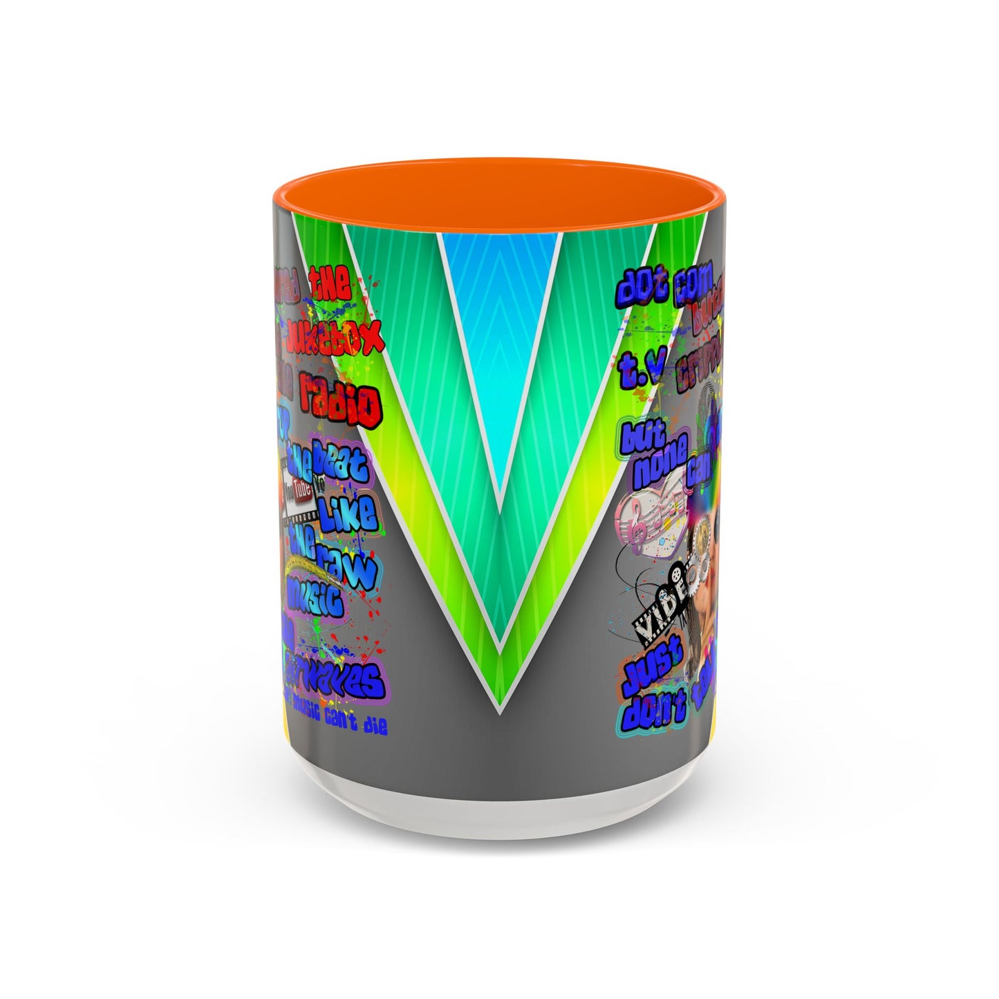 drop the beat - Accent Mug (rainbow split)