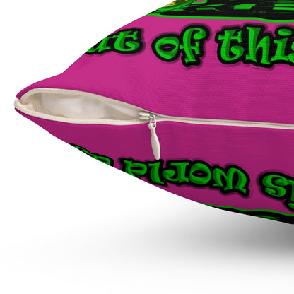 disc jockey - Spun Polyester Square Pillow - (pink)