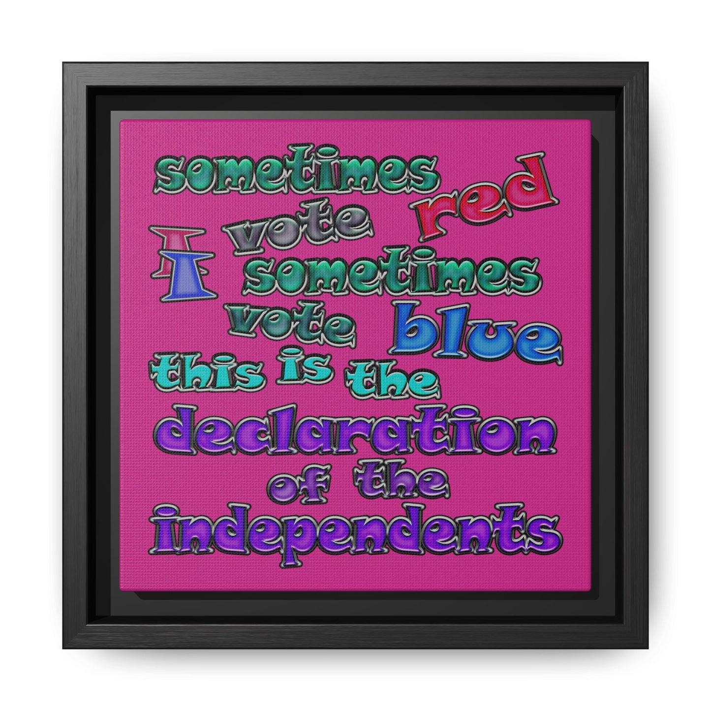 declaration of the independents - framed canvas art (pink)