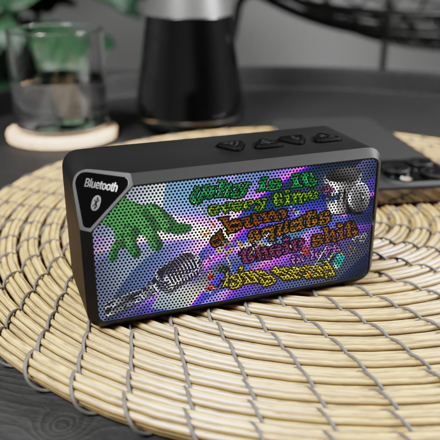 the bum's shit - Jabba Bluetooth Speaker (grey-pink wave)