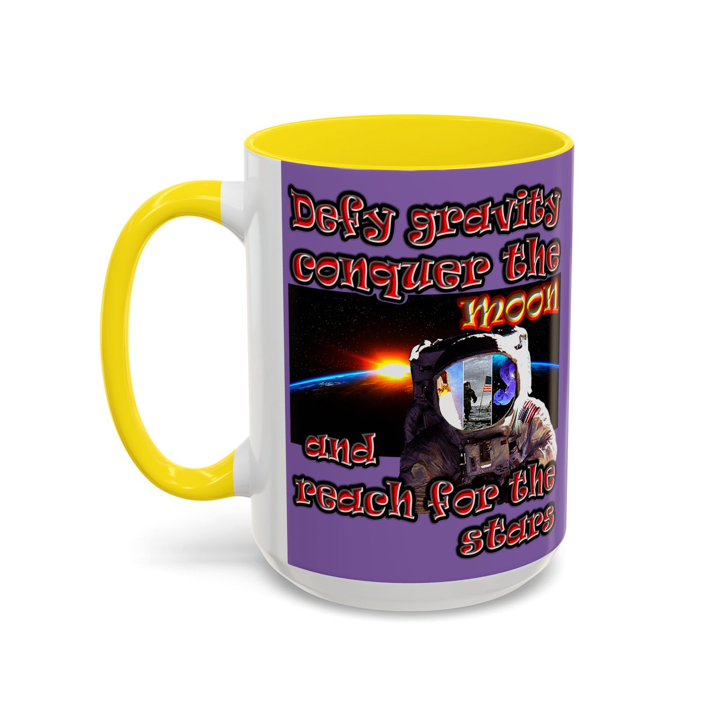 defy conquer reach - Accent Mug (light purple)