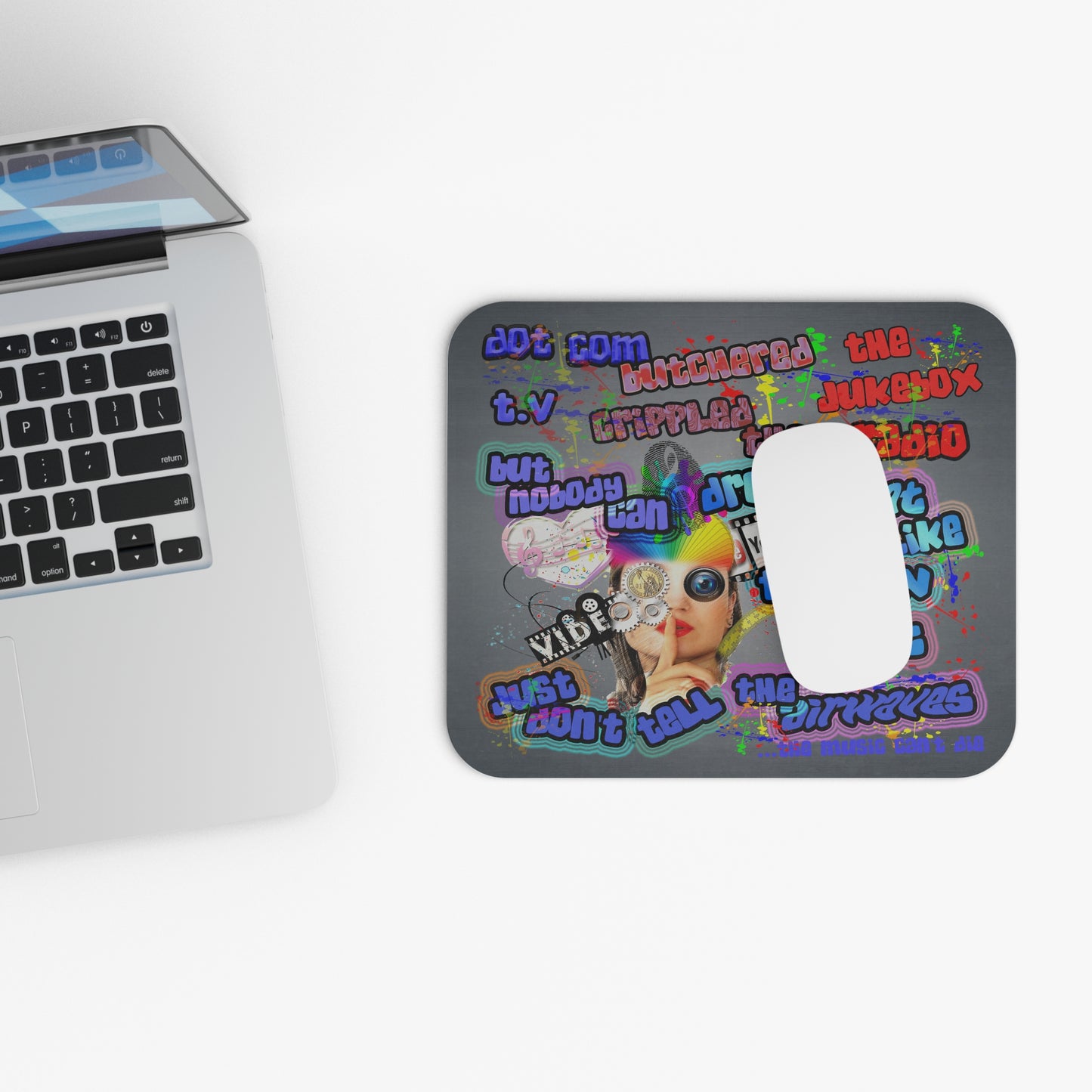 drop the beat - Mouse Pad (Rectangle) (grey-light grey)