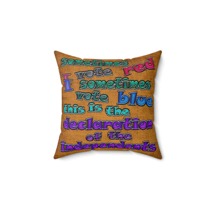 declaration of the independents - Spun Polyester Square Pillow - (dichromatic brown papyrus)