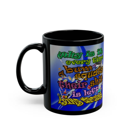 the bum's shit - Black Mug (blue-white wave)