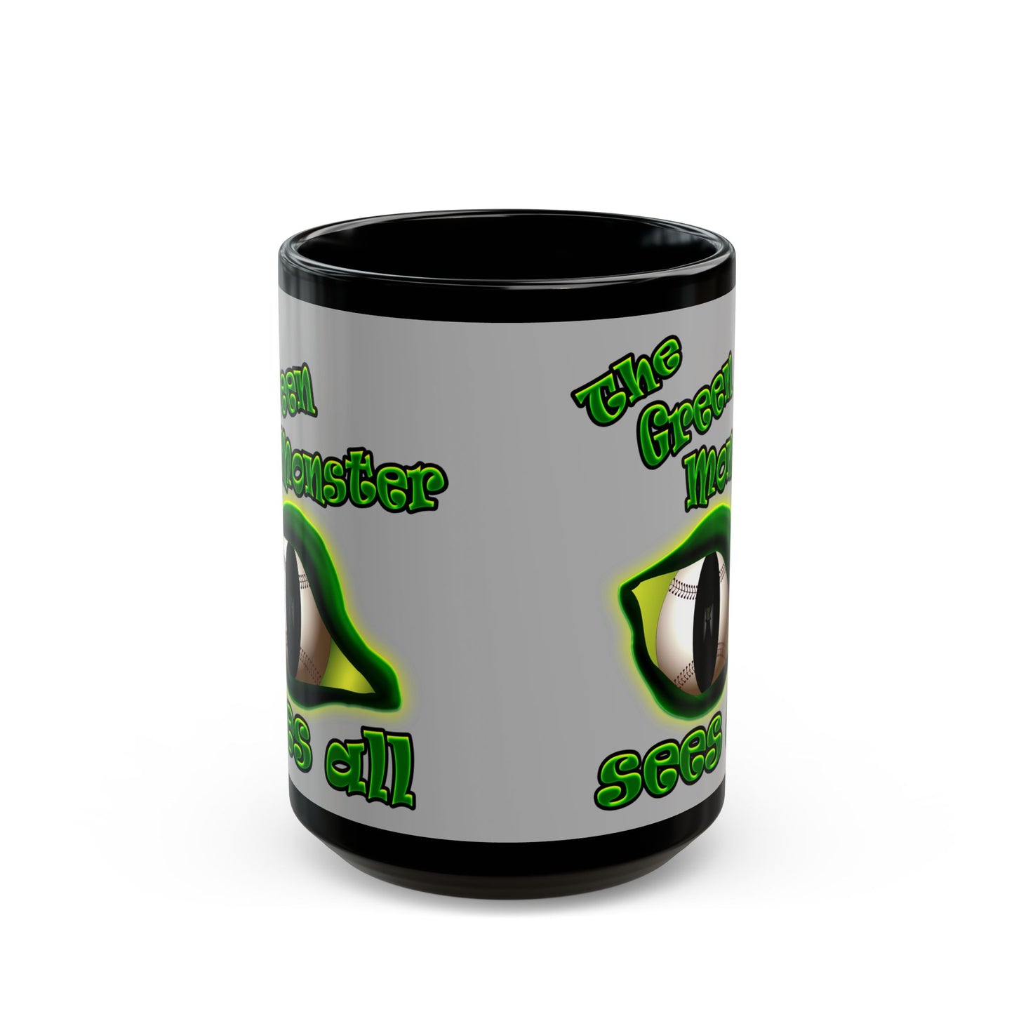 green monster - Black Mug (light grey)