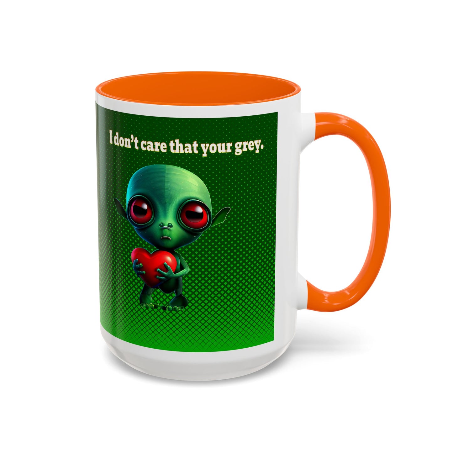 I don't care that your grey - Accent Mug (logo green)