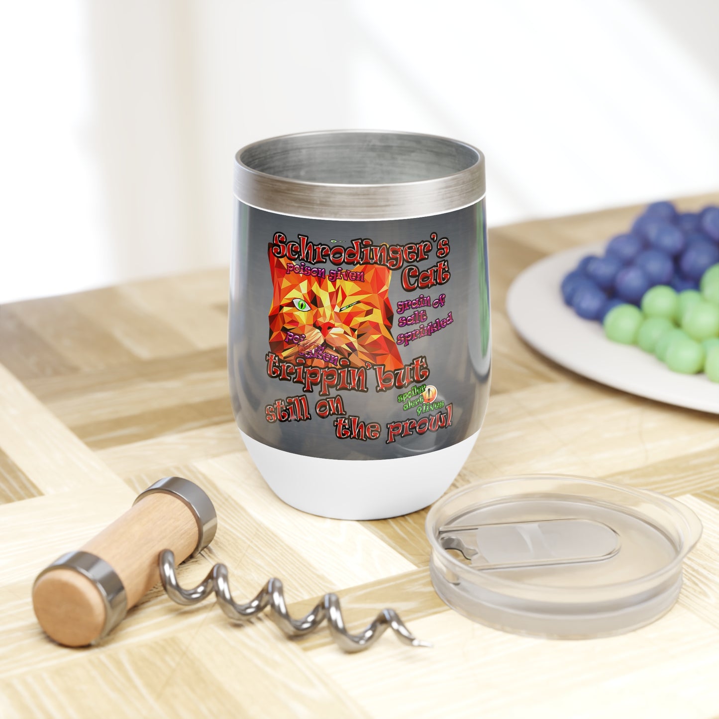 schrodinger's cat - Chill Wine Tumbler (grey-light grey)
