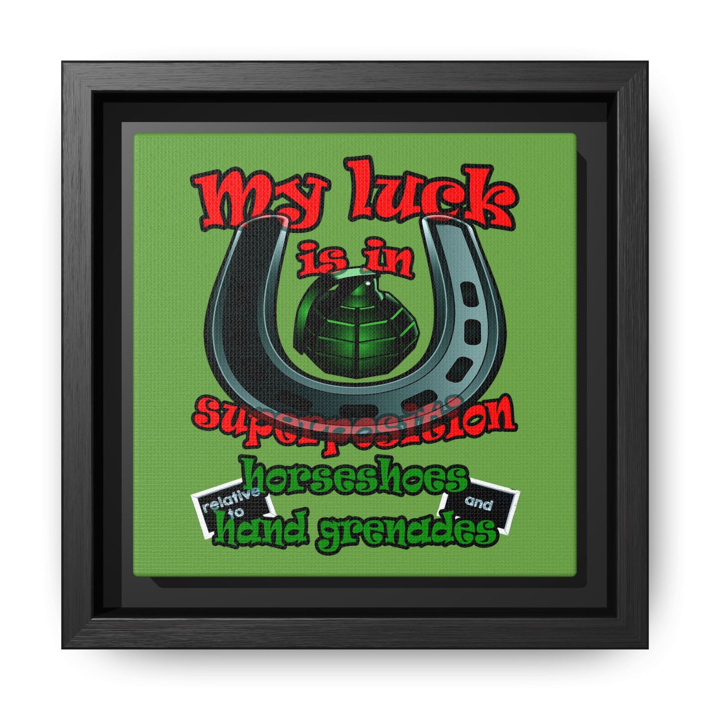 my luck - framed canvas art (green)