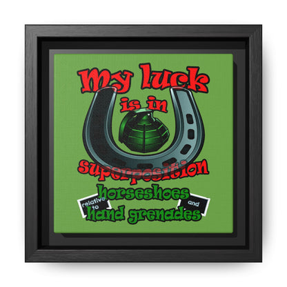 my luck - framed canvas art (green)