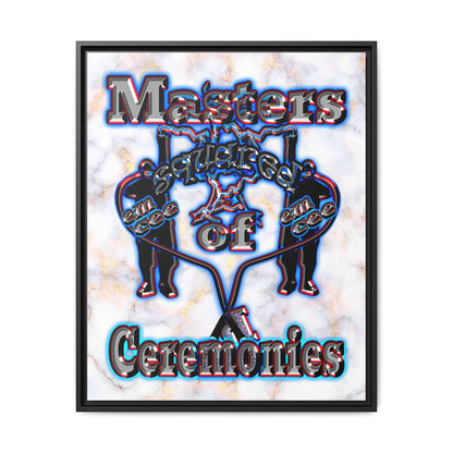 em cee squared - framed canvas art (white marble)