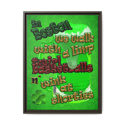 celtics logo - framed canvas art (green turf)