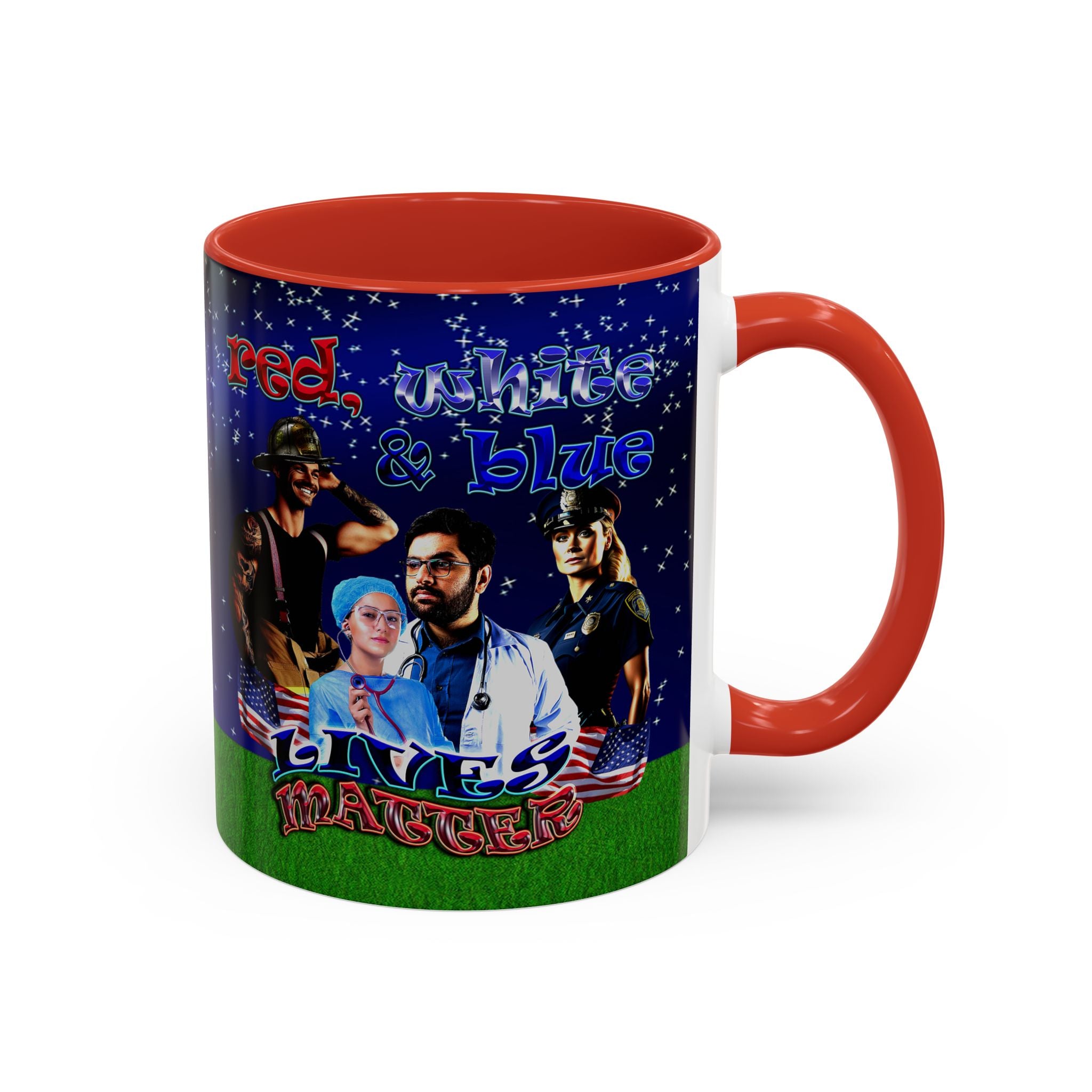 rw&b lives matter - Accent Mug ('snoops' background)
